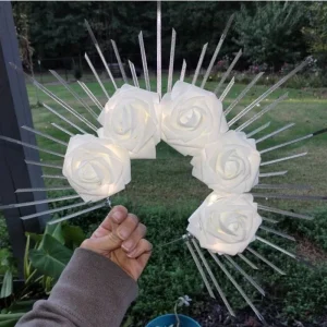 LIGHT UP Halo couronne Sunburst blanc Rose bandeau déesse du soleil LED couronne bandeau lueur casque fête cheveux accessoires pour les femmes LIGHT UP Halo couronne Sunburst blanc Rose bandeau déesse du soleil LED couronne bandeau lueur casque fête cheveux accessoires pour les femmes