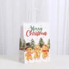 sacs d'emballage de cadeaux de noël, 6 pièces, dessin animé créatif, nouveau anime mignon petit animal, sacs en papier kraft portables, sacs cadeaux