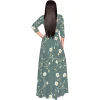 robe longue portefeuille pour femmes, col en v, manches 3/4, taille haute, mi longue, robes d'invitées de mariage élégantes avec ceinture