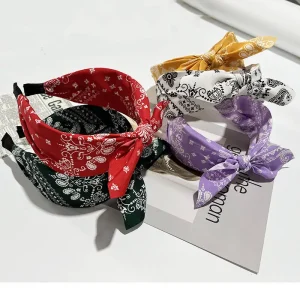 Boho Bow imprimé bandeaux pour femmes à large bord bandeaux Vintage élégant cerceau de cheveux noeud croisé chapeaux filles cheveux accessoires Boho Bow imprimé bandeaux pour femmes à large bord bandeaux Vintage élégant cerceau de cheveux noeud croisé chapeaux filles cheveux accessoires