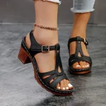 Sandales à talons hauts pour femmes 2025Summer nouvelles sandales à talons compensés sandales en cuir rétro dames sandales à plate-forme décontractée Sandalias Mujer Sandales à talons hauts pour femmes 2025Summer nouvelles sandales à talons compensés sandales en cuir rétro dames sandales à plate-forme décontractée Sandalias Mujer