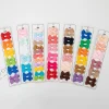 pinces à cheveux avec nœud papillon en ruban gros grain pour enfants, nœuds faits à la main, barrettes pour bébés filles, épingles à cheveux, accessoires photo, coffret cadeau, document solide, 12 pièces par lot