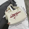 sac en toile simple japonais, sac à bandoulière de grande capacité pour classe de banlieue, fourre tout brodé pour femmes, sacs seau