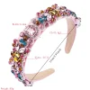 bandeau élégant en strass coloré, bijoux à large bord, cerceau pour cheveux baroques, accessoires pour cheveux de style coréen, diadèmes de mariée pour filles