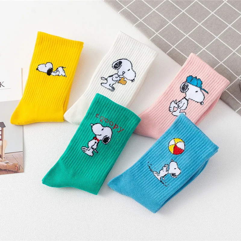 snoamendements chaussettes de sport en coton respirant pour femme, dessin animé, anime, doux, tube moyen, décontracté, absorbant la sueur, automne, hiver snoamendements chaussettes de sport en coton respirant pour femme, dessin animé, anime, doux, tube moyen, décontracté, absorbant la sueur, automne, hiver