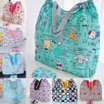 Sac de courses japonais pliable et écologique, grand sac à bandoulière simple pour femmes, mignon, léger, grande capacité Sac de courses japonais pliable et écologique, grand sac à bandoulière simple pour femmes, mignon, léger, grande capacité