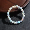 bracelet de perles aura quartz et sédiments océaniques, 1 pièce, unisexe, bijoux en cristal homopathique, apporte l'abondance, la prospérité