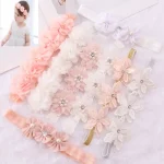 Bébé bandeau coréen nouveau-né fleurs bandeaux bébé filles cheveux accessoires bijoux à bricoler soi-même enfants photographié photos accessoire