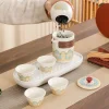 service à thé de voyage en céramique pour cérémonie du thé, avec boîte de protection, service à thé kungfu de style chinois avec boîte, service à thé en porcelaine pour camping