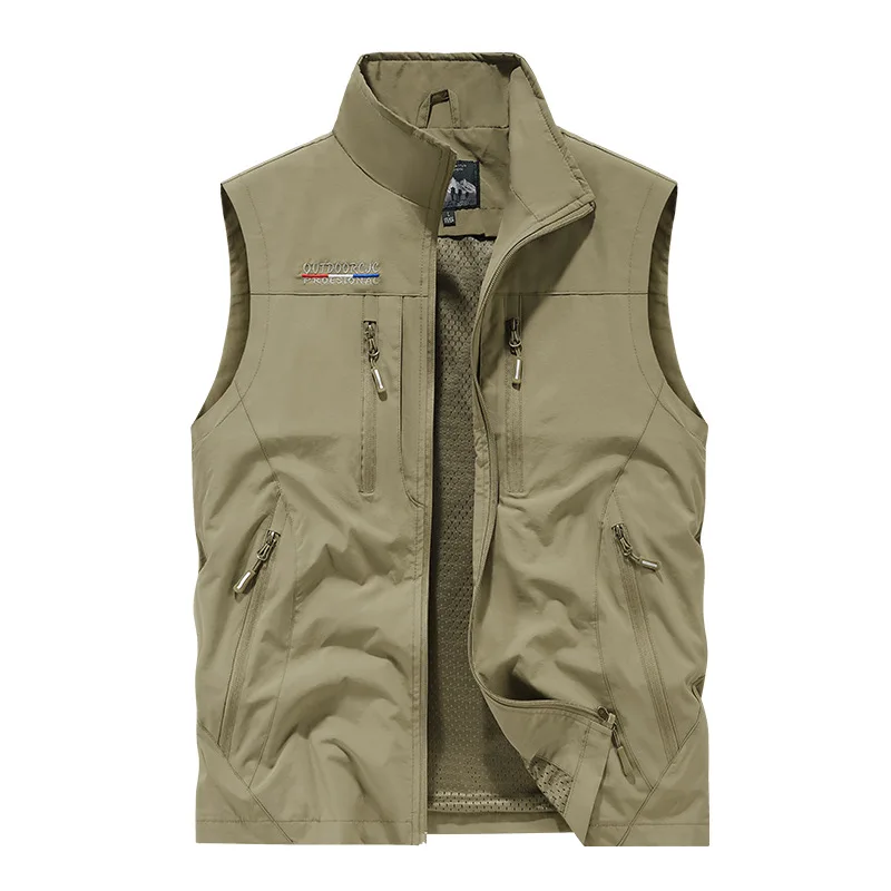nouvelle veste à capuche de mode automne hiver, veste d'extérieur à col montant pour hommes fonctionnelle multi poches imperméable et à séchage rapide nouvelle veste à capuche de mode automne hiver, veste d'extérieur à col montant pour hommes fonctionnelle multi poches imperméable et à séchage rapide