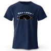 t shirt manches courtes col rond unisexe, 100 coton, imprimé chat japonais kawaii, doux et respirant, style mignon et adorable