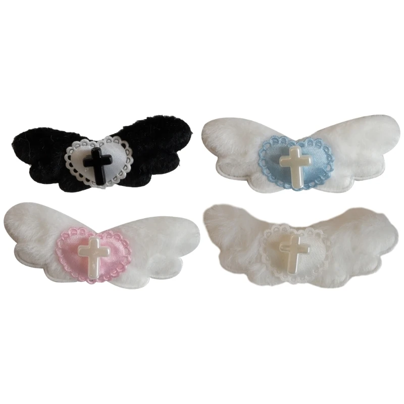 pinces à cheveux gothiques, croix, cœur, aile d'ange, épingles à cheveux esthétiques y2k, barrettes harajuku, accessoires pinces à cheveux gothiques, croix, cœur, aile d'ange, épingles à cheveux esthétiques y2k, barrettes harajuku, accessoires
