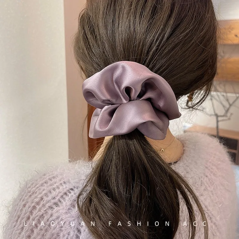 femme coréenne grand élégant soie élastiques bandeau de cheveux filles couleur unie chouchous cheveux cravates dames queue de cheval tenir cheveux accessoires femme coréenne grand élégant soie élastiques bandeau de cheveux filles couleur unie chouchous cheveux cravates dames queue de cheval tenir cheveux accessoires