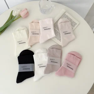 3 paires/lot nouveau Style coréen doux lâche printemps automne chaussettes fille japonaise rose polyvalent couleur unie coton chaussettes 3 paires/lot nouveau Style coréen doux lâche printemps automne chaussettes fille japonaise rose polyvalent couleur unie coton chaussettes