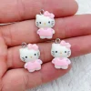 10 pièces de dessin animé chat kawaii résine fabrication de bijoux colliers porte clés boucles d'oreilles pendentifs accessoires de bricolage