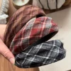 1 pièces bandeau de cheveux pour femmes coréen rétro plaid doux harajuku cerceaux de cheveux polyvalents haute qualité lavage décoration accessoires de cheveux