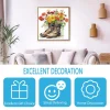 puzzle en bois pour adultes, fleurs et chaussures, cadeaux de vacances spéciaux pour amis, famille, décoration de maison d'art moderne