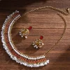 Ensemble de bijoux antiques à la mode, collier et boucles d&rsquo;oreilles en alliage de Style ethnique, goutte d&rsquo;huile, chaîne de clavicule de luxe haut de gamme, cadeaux