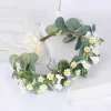 bandeau de fleurs de printemps, couronnes de fleurs bohème, guirlande florale, fausses roses, couronnes de mariage tressées, serre tête de vigne, ornement de cheveux