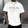 coton hommes t shirt impression décontracté à manches courtes quotidien polyvalent t shirts sports de plein air jogging vêtements doux noir blanc t shirt