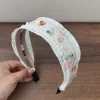 bandeau en dentelle brodé de style coréen créatif, fleur florale, strass, ruban, accessoires pour cheveux, cerceau pour femmes