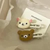 Dessin animé Rilakkuma mignon épingle à cheveux Kawaii doux belle frange pince latérale étudiant petite coiffure polyvalente fille cadeau d&rsquo;anniversaire ornement
