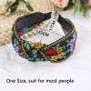 nouveau tissu ethnique bandeau coloré broderie fleur tête lunette croix noué cheveux cerceau femme