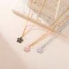 Colliers avec pendentif en forme de fleur en émail doux pour femmes et filles, en acier inoxydable, couleur or, fleur de cerisier, marguerite, bijoux, cadeau d’anniversaire Colliers avec pendentif en forme de fleur en émail doux pour femmes et filles, en acier inoxydable, couleur or, fleur de cerisier, marguerite, bijoux, cadeau d’anniversaire