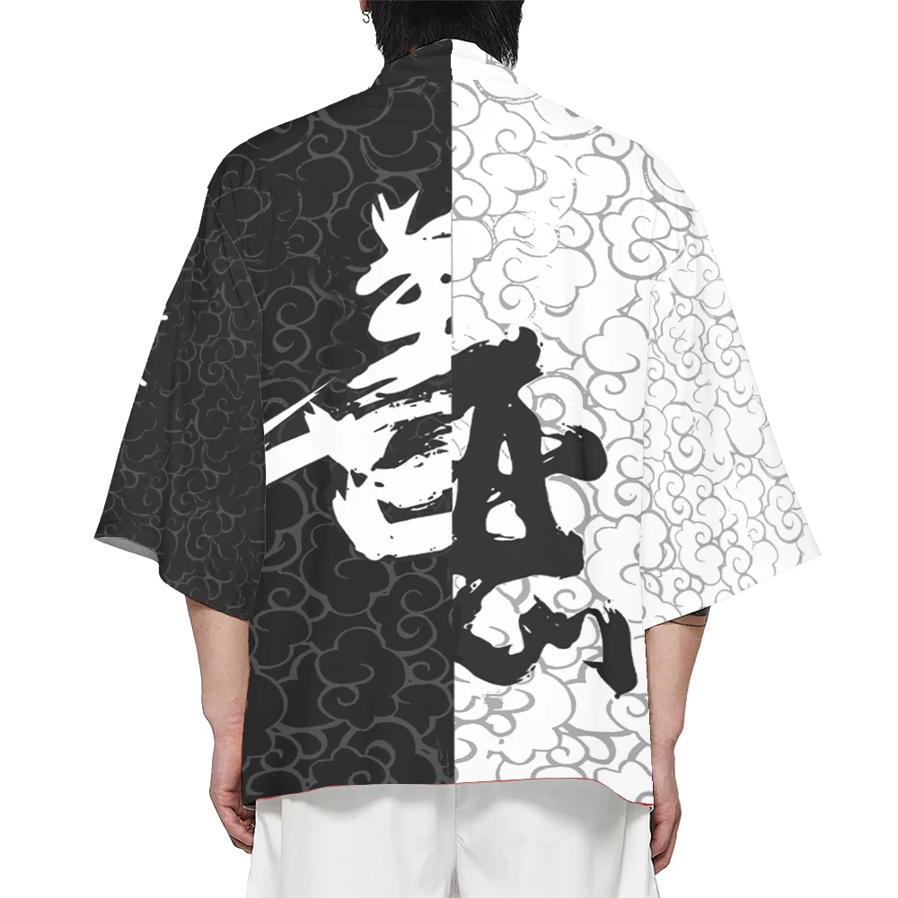kimono traditionnel japonais hommes et femmes casual mode streetwear cardigan harajuku haori tops noir blanc lâcheur yukata kimono traditionnel japonais hommes et femmes casual mode streetwear cardigan harajuku haori tops noir blanc lâcheur yukata