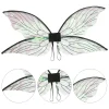 accessoires de cosplay durables pour filles, ailes de papillon en organza, ailes de fée multicolores, jeu de rôle, aile d'ange elfe scintillante, princesse pour femmes et filles