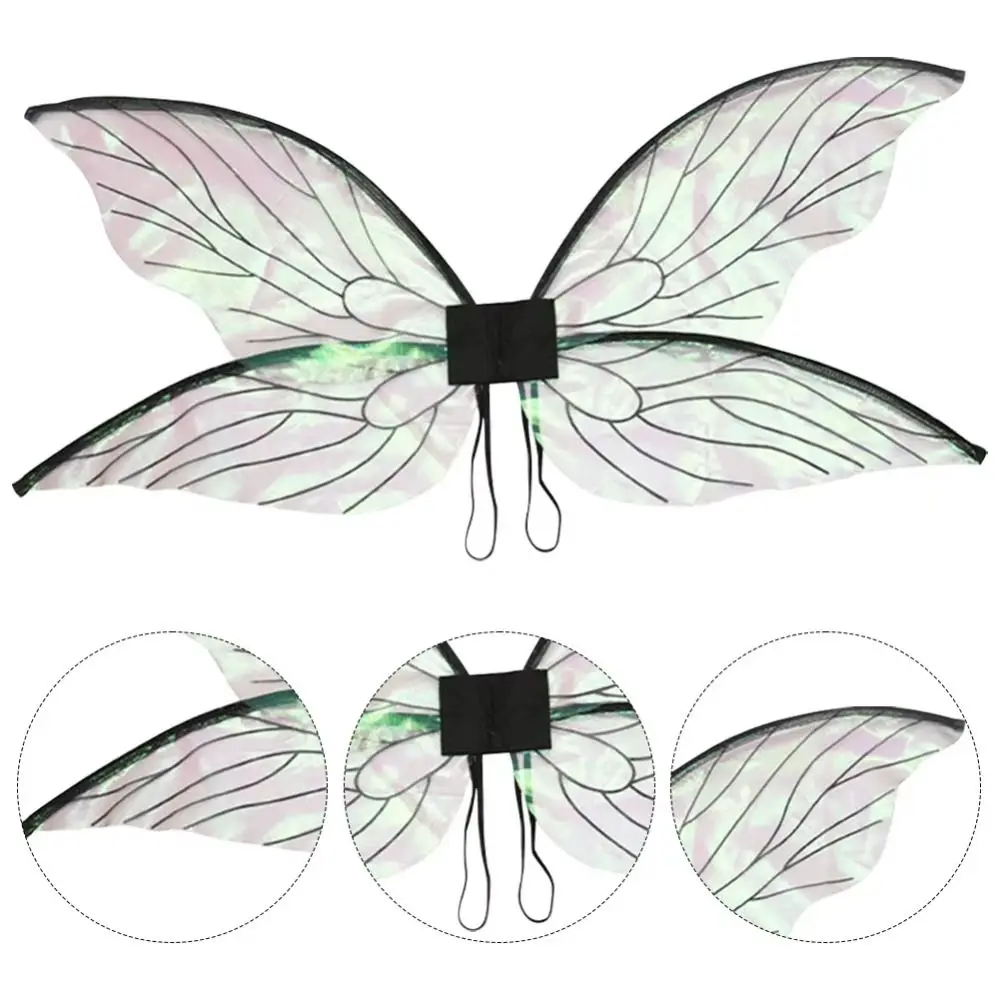 accessoires de cosplay durables pour filles, ailes de papillon en organza, ailes de fée multicolores, jeu de rôle, aile d'ange elfe scintillante, princesse pour femmes et filles accessoires de cosplay durables pour filles, ailes de papillon en organza, ailes de fée multicolores, jeu de rôle, aile d'ange elfe scintillante, princesse pour femmes et filles