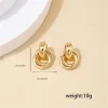 9hjk boucles d'oreilles élégantes circle studs élégants boucles d'oreille femmes bijoux matériau alliage matériau géométrique à