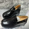 mocassins tabi italiens hommes bout fendu chaussures à semelle épaisse décontracté en cuir verni tabis tebby tabbi chaussures plates noires gros mocassin tabi
