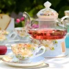 service à thé anglais britannique pour le bureau à domicile, porcelaine de haute qualité, tasse à thé, cuillère en verre, théière, service à thé, cadeau, 73