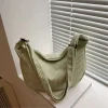 sacs à bandoulière hobos en velours côtelé léger pour femmes, sac à bandoulière simple de couleur unie pour dames, sacs à main de voyage à la mode, fourre tout