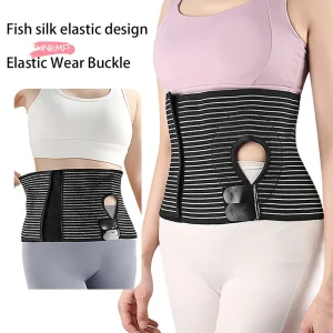 Ceinture de soutien unisexe pour hernie et stomie, 1 pièce, enveloppes de soutien pour stomie noire, attelle abdominale pour hommes et femmes