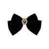 Épingles à cheveux avec nœud en velours noir, pinces à cheveux en alliage de roses pour femmes, barrette queue de cheval à la mode, accessoires heawear, nouvelle collection