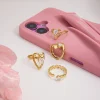 zora – bagues ouvertes irrégulières plaquées or 18 carats, incrustation de zircon blanc, bijoux imperméables en acier inoxydable pour femmes