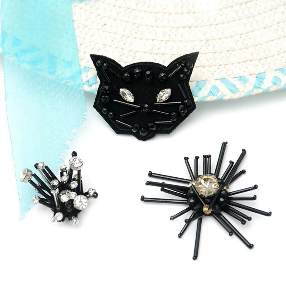 perles faites à la main tête de chat strass fleur vêtements accessoires bricolage cousu à la main chaussures et chapeaux sac patch autocollants perles faites à la main tête de chat strass fleur vêtements accessoires bricolage cousu à la main chaussures et chapeaux sac patch autocollants