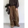 pantalon tombant japonais pour hommes, rétro, taille haute, amincissant, droit, jambes larges, ample, décontracté, automne et hiver
