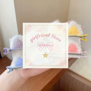 Épingle à cheveux oreilles de chat pour fille, pince à cheveux en peluche coréenne, petite épingle à cheveux colorée, accessoires pour cheveux, couvre-chef pour femme Épingle à cheveux oreilles de chat pour fille, pince à cheveux en peluche coréenne, petite épingle à cheveux colorée, accessoires pour cheveux, couvre-chef pour femme