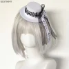 mini chapeau de note de musique pour femmes, style harajuku, mignon, ruban lolita y2k, chapeau japonais, coiffure en dentelle, petit chapeau, accessoires 2025