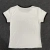 mode esthétique harajuku femmes été à manches courtes imprimé lettre col rond sexy fille chaude y2k haut ajusté t shirt
