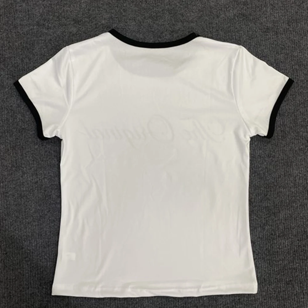 mode esthétique harajuku femmes été à manches courtes imprimé lettre col rond sexy fille chaude y2k haut ajusté t shirt mode esthétique harajuku femmes été à manches courtes imprimé lettre col rond sexy fille chaude y2k haut ajusté t shirt