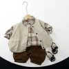 veste d'automne sans manches pour enfants, style coréen, pour garçons et filles, gilet décontracté, couleur unie, rétro japonais