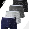 Sous-vêtements pour hommes 4 pièces, boxer intime imprimé ligne quotidienne confortable, doux et à la mode, boxer sportif et respirant Sous-vêtements pour hommes 4 pièces, boxer intime imprimé ligne quotidienne confortable, doux et à la mode, boxer sportif et respirant