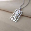 lemegeton collier avec nom japonais personnalisé, pendentif kanji japonais personnalisé, lettre verticale encadrée creuse, bijoux cadeaux d'anniversaire