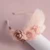 coréen à la main papillon fleur filles bandeaux mignon perle plume couronne de mariage princesse danse fête chapeaux cerceau accessoires