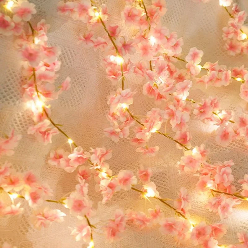 Vigne de fleurs Sakura artificielles de 180CM, pour décoration de mariage, arc de jardin, décoration de salle de maison, fête de mariée, fausse soie, ornement extérieur Vigne de fleurs Sakura artificielles de 180CM, pour décoration de mariage, arc de jardin, décoration de salle de maison, fête de mariée, fausse soie, ornement extérieur