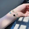 bracelet élégant coréen japonais à cinq pétales de fleurs, à la mode, polyvalent, personnalisé, micro ensemble de bijoux floraux en cuivre